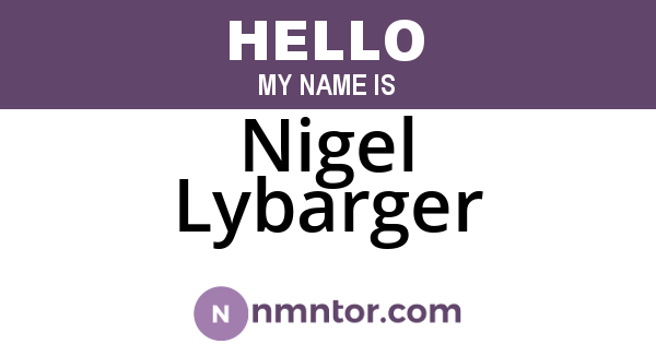 Nigel Lybarger