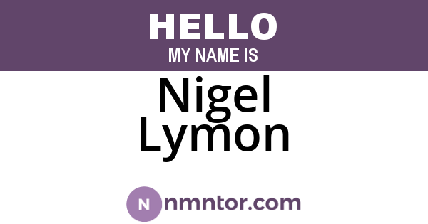 Nigel Lymon