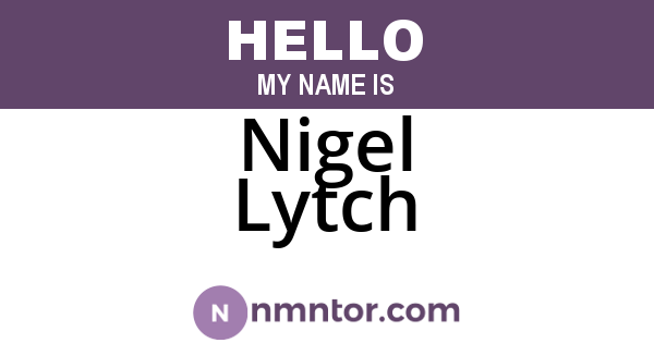 Nigel Lytch