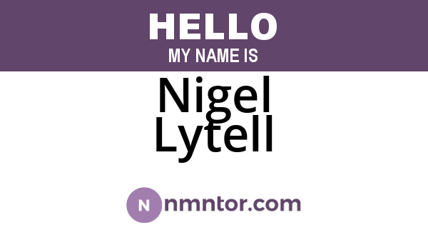 Nigel Lytell