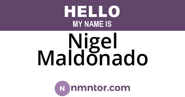 Nigel Maldonado