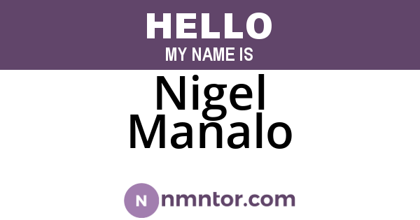 Nigel Manalo