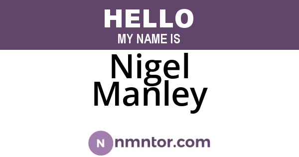 Nigel Manley