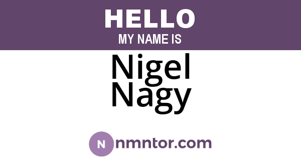 Nigel Nagy