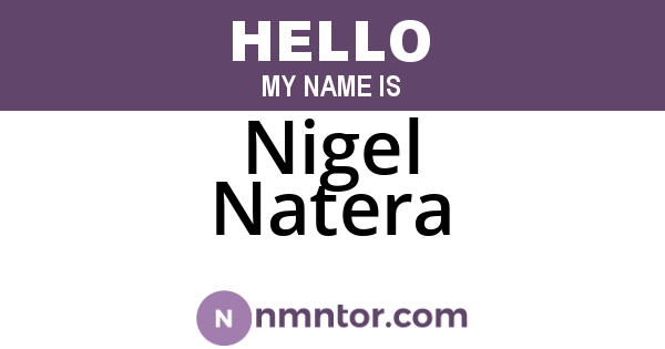 Nigel Natera