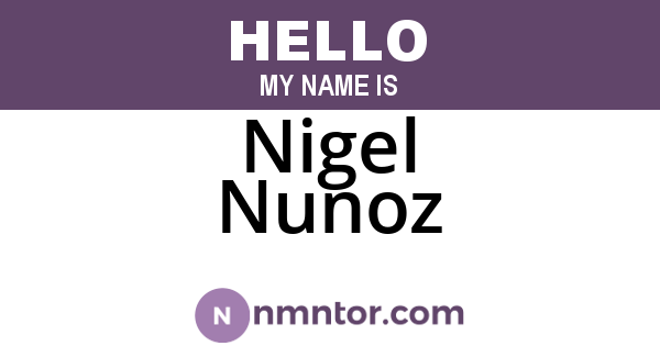 Nigel Nunoz