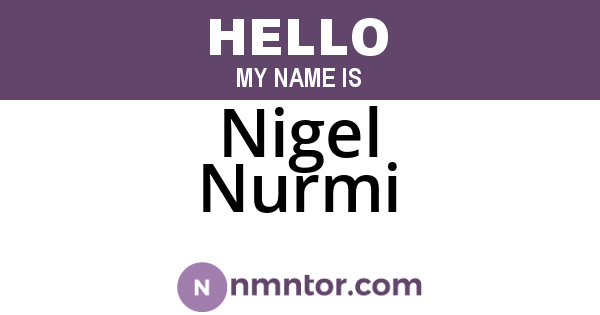 Nigel Nurmi