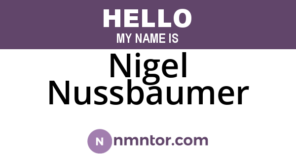 Nigel Nussbaumer