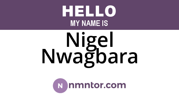 Nigel Nwagbara