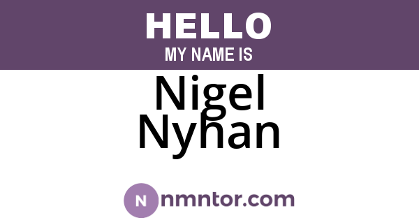 Nigel Nyhan