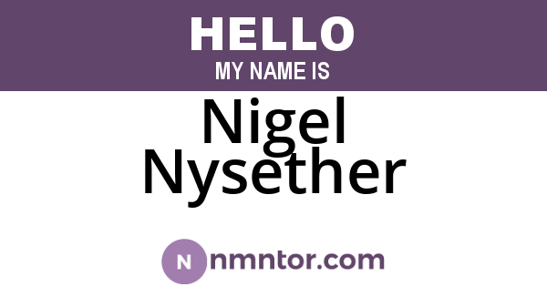 Nigel Nysether