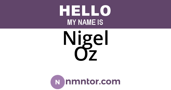 Nigel Oz