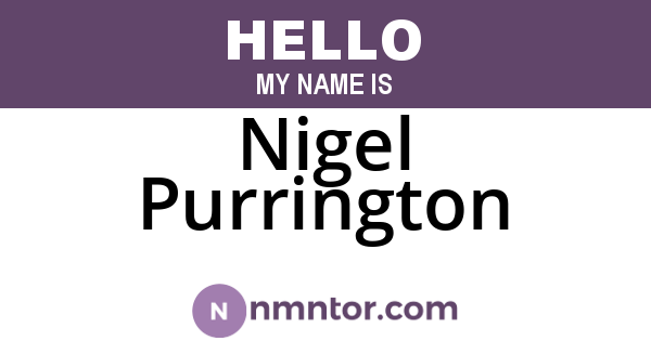 Nigel Purrington