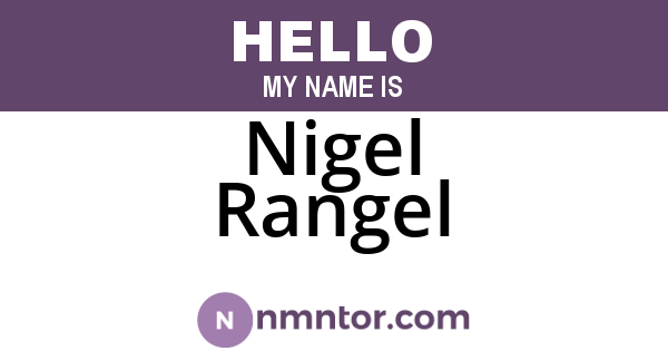 Nigel Rangel