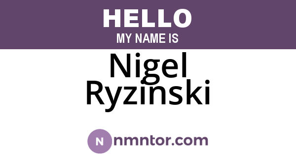 Nigel Ryzinski