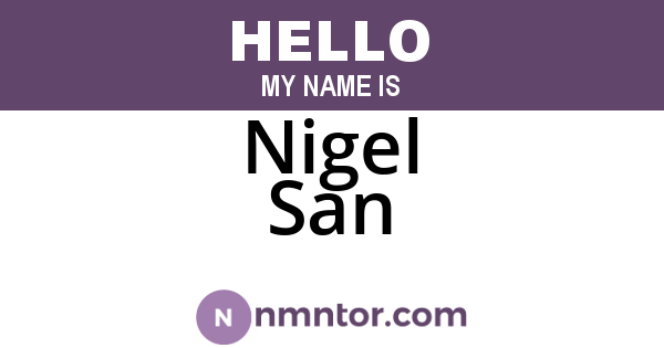 Nigel San