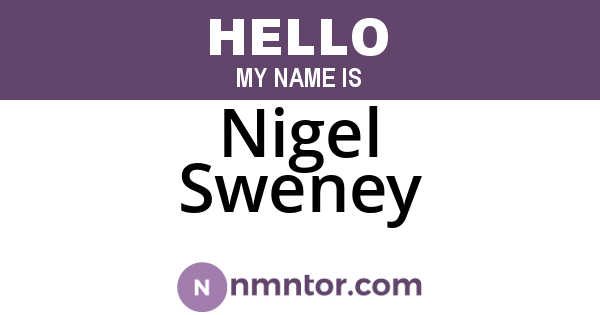 Nigel Sweney