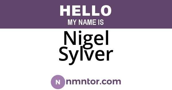 Nigel Sylver