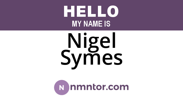 Nigel Symes
