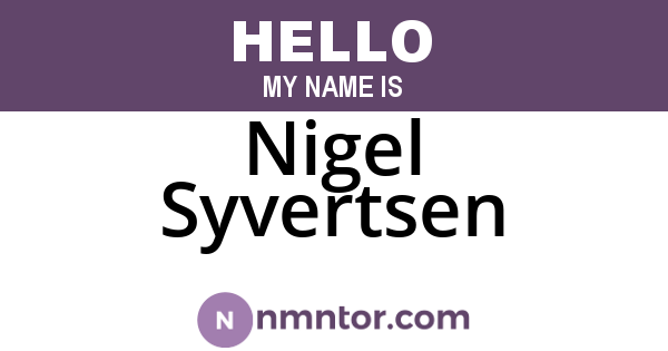 Nigel Syvertsen
