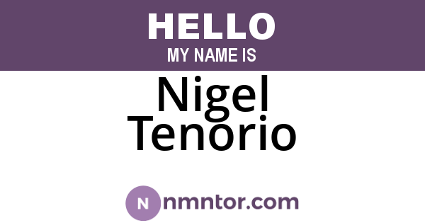 Nigel Tenorio