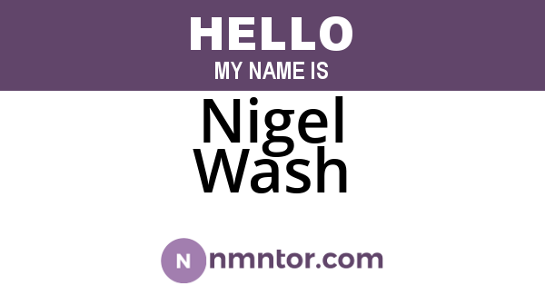 Nigel Wash