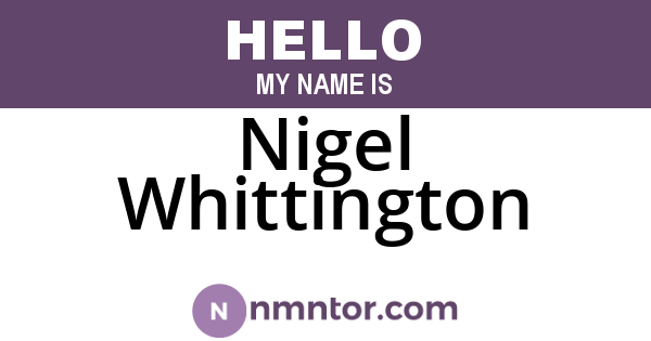 Nigel Whittington