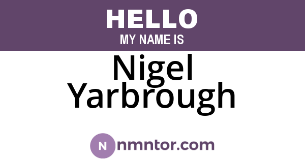 Nigel Yarbrough