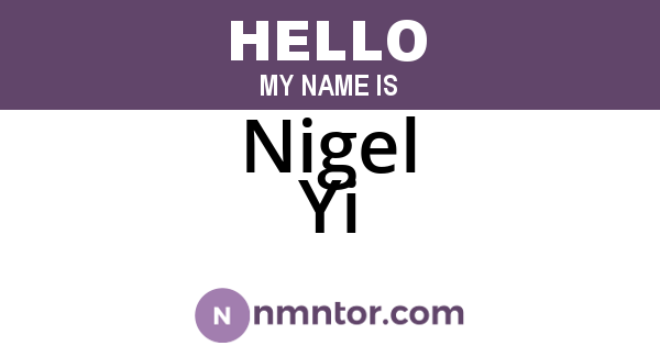 Nigel Yi