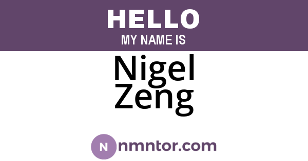 Nigel Zeng