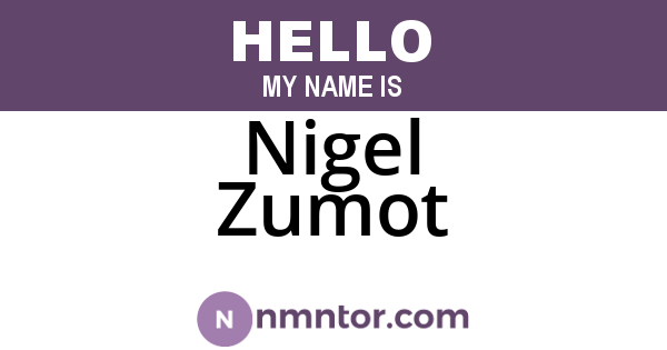 Nigel Zumot
