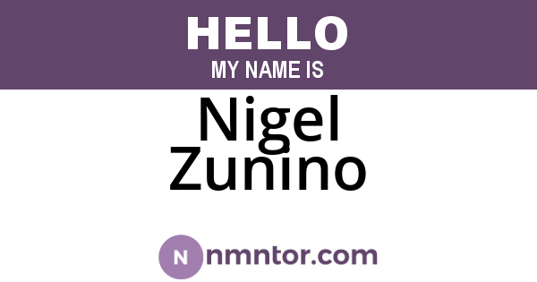 Nigel Zunino