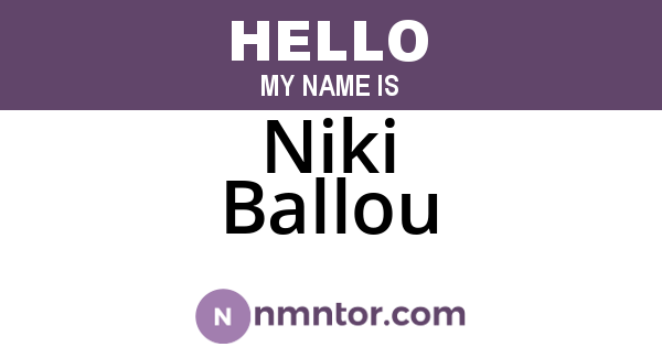 Niki Ballou