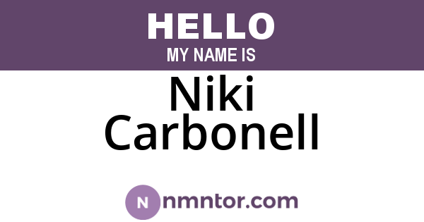 Niki Carbonell