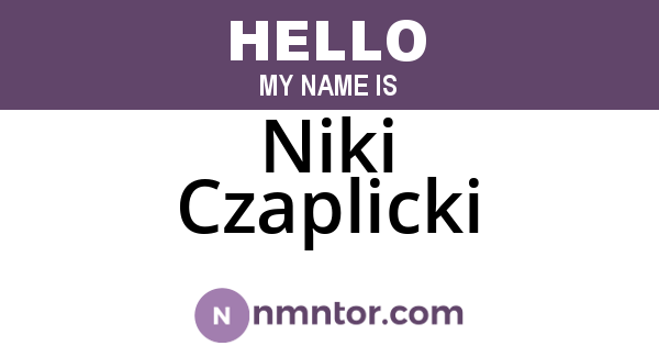Niki Czaplicki