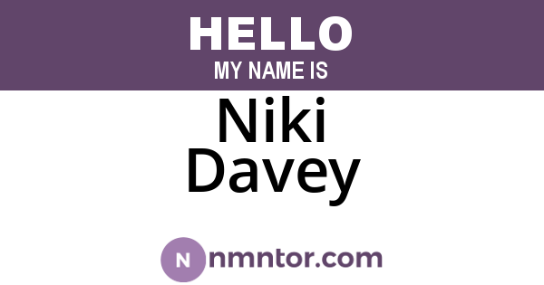 Niki Davey