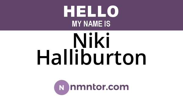 Niki Halliburton