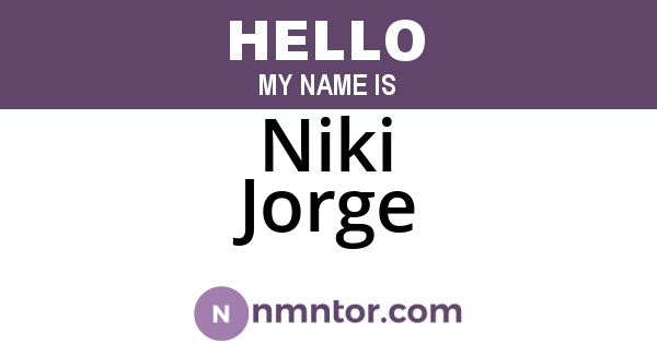 Niki Jorge