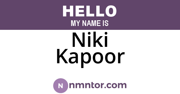 Niki Kapoor