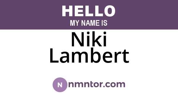 Niki Lambert