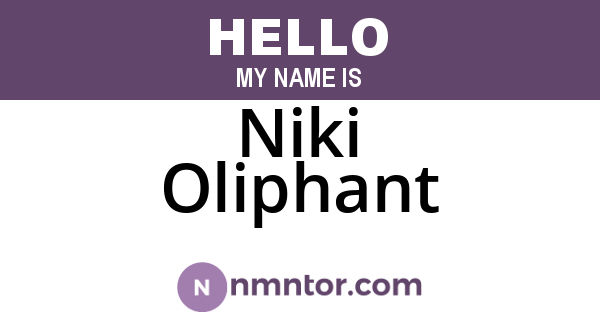 Niki Oliphant