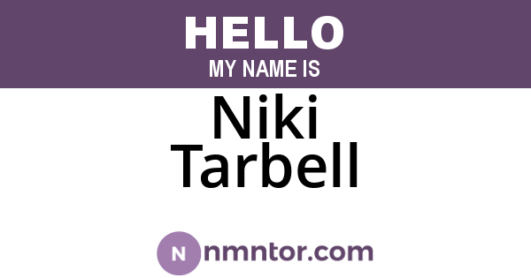 Niki Tarbell