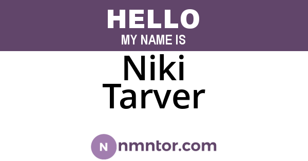 Niki Tarver