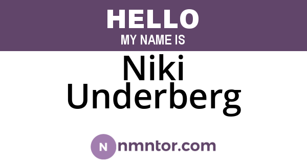 Niki Underberg