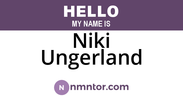Niki Ungerland