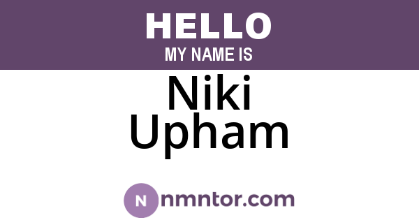 Niki Upham