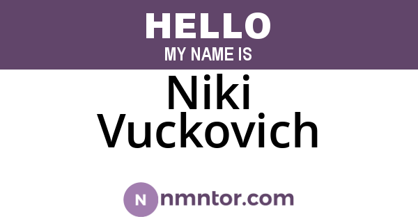 Niki Vuckovich