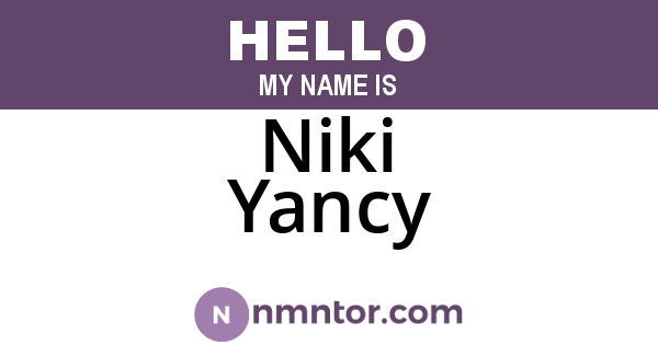 Niki Yancy
