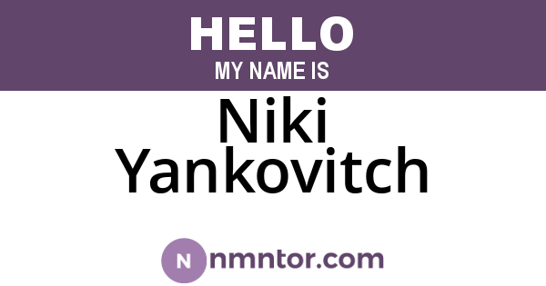Niki Yankovitch