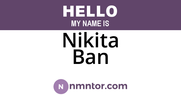 Nikita Ban